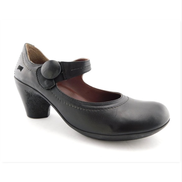 CAMPER Black Mary Jane Floral Detail Heel Pumps 39 - Picture 1 of 8